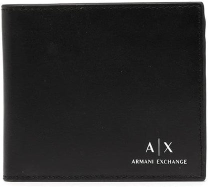 Armani Exchange Logo Smooth Leather Bifold Wallet