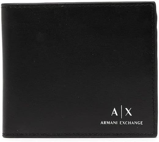 Armani Exchange Logo Smooth Leather Bifold Wallet